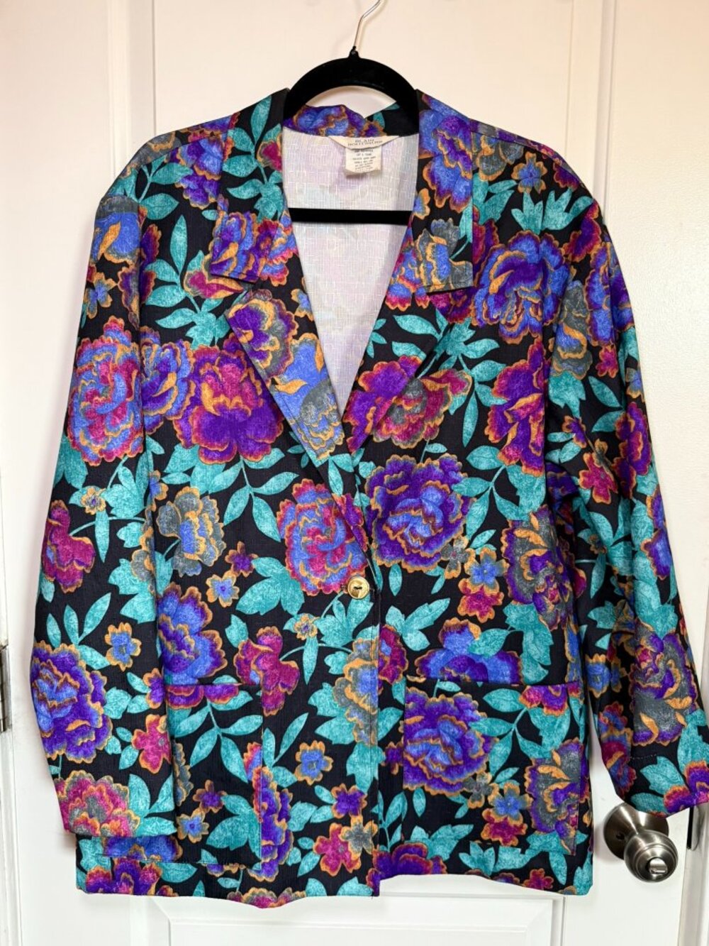 Vintage 80s 90s Blair Floral Blazer Maximalist Eclectic Grandpa Art Teacher Chic